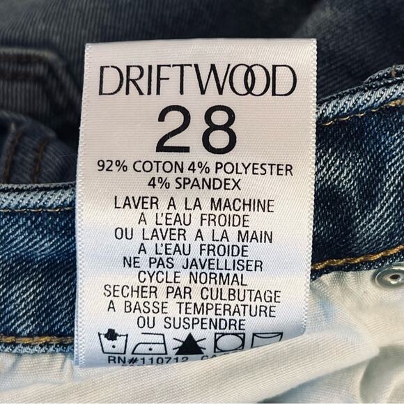 Driftwood x Free People Women’s Sz 28 Embroidered Gizelle Denim Jeans Stretch - Picture 14 of 14